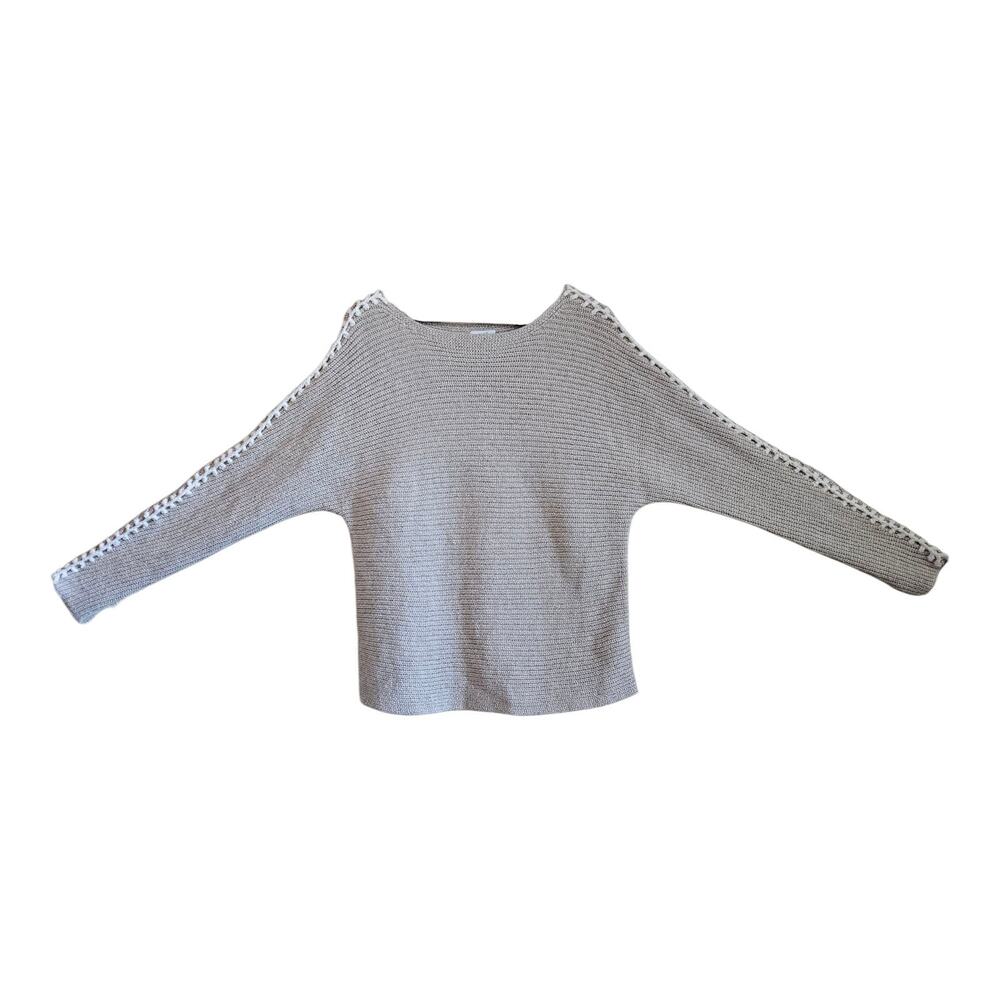 J JILL PURE JILL Women's S Sweater Beige White Boatneck Neutral Lagenlook 40"